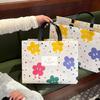 Bolsa de tela no tejida con dibujos animados para tienda de ropa infantil, cinturón de embalaje, bolso de mano para compras, regalo, logotipo imprimible al por mayor