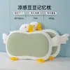 Almofada Grande de Espuma de Memória de Ganso Desenho Animado para Crianças no Verão, Proteção do Pescoço, Auxílio para Dormir, Núcleo Especial de Refrigeração para Dormitório de Alunos do Ensino Fundamental