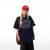 Camiseta de Verano para Hombre con Letras de Perlas, Manga Corta, Diseño de Marca de Moda Tendencia, Camiseta de Pareja, Nicho Americano, Cuello Pequeño, Manga de Tres Cuartos