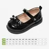 Sapatos de Couro Snuffy para Meninas 2026 Outono Infantil Solado Macio Antiderrapante Laço Princesa Sapatos Individuais Pequenos Sapatos de Couro Crianças Meninas
