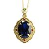 Colar de Espinélio Cultivado Guan Yu Pingente de Pedra Azul Joia da Moda Fábrica Atacado Dropshipping S4032705