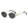 Gafas de Sol Estilo Nuevo con Borde Dorado Arco del Triunfo, Protección Solar para Mujer, Cara Pequeña, Gafas de Sol de Alta Gama, Forma Ovalada Polygonal Metálica Retro