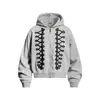 Sudadera cárdigan estilo americano de alta resistencia OREETA para hombres y mujeres, marca de moda urbana de tendencia con diseño de bordado tie-dye, adecuada para parejas