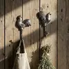 Galo e Galinha de Ferro Forjado Criativos Estilo Retrô Gancho de Animal Decorações de Parede para Casa, Floricultura, Bar, Cafeteria, Loja de Roupas