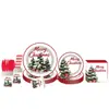 Set de decoración para fiesta de cumpleaños de árbol de Navidad transfronterizo, platos de papel desechables, vasos de papel, servilletas de papel, vajilla
