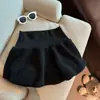 Falda Negra A-Line Gruesa de Imitación de Lana de Cordero de Cintura Alta para Mujer 2025 Invierno Nuevo Estilo Coreano Falda Corta Anti-Exposición