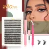Set de pestañas postizas transfronterizo europeo y americano, gran capacidad, bestseller de Amazon, set de pestañas estilo pegamento de Oriente Medio segmentado por mechones individuales