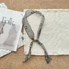 Bufanda Estrecha Larga de Lino de Verano para Mujer, Estilo Japonés, Cinta Artística Vintage para el Día a Día, Accesorio Francés, Pañuelo Pequeño para el Cuello para Mujer