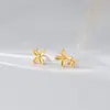 Brincos Assimétricos de Osmanthus Pequeno Escovado em Prata de Lei S925 Nalan Design Artístico Retrô de Nicho Brincos M08122