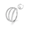 Anillo de Nariz de Zirconia Biselado de Tres Capas Estilo Europeo y Americano, Popular Estilo Transfronterizo Joyería para Piercings Corporales al por Mayor