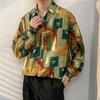 Camisa de hadas para hombre Primavera y Otoño divertida camisa estampada para hombre manga larga estilo Hong Kong suelta moda casual abrigo japonés
