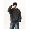 Moletom cardigã listrado estilo americano para homens, jaqueta esportiva com capuz de outono para casais, marca da moda, jaqueta casual com vibe descontraída