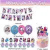 Decoraciones populares para fiesta de cumpleaños con temática de brujas en stock KOPO pancarta de cumpleaños adorno para pastel set de globos espirales