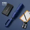 Paraguas Plegable Automático con Cierre de Anillo 70% de Descuento con Varillas de Fibra Doble, Paraguas con Doble Toldo para Clima Soleado y Lluvioso, Diseño de Gancho Innovador, Protección Solar
