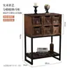 Gabinete de Almacenamiento Estilo Simple Transfronterizo Estante de Almacenamiento de Hierro Vintage Madera Maciza Gabinete de Entrada Pintado Gabinete de TV para Apartamento Pequeño
