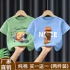 Camiseta de Manga Curta para Meninos 100% Algodão Roupa Infantil Moda para Crianças de Meia-idade e Mais Velhas Top Casual para Menino Roupa de Verão Camisa de Manga Meia