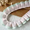 Materiais DIY para acabamento de renda rosa, acessórios decorativos para bainha, babados elásticos plissados, fita larga