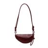 Bolsa de Axila para Mulheres 2025 Novo Estilo Estilo Estrangeiro Fashionável Couro Macio Comutador Transversal Chifre Crescente Dumpling