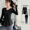 Novo Macacão de Yoga com Capuz Yoga Look Emagrecedor Top com Capuz Decote V Esportivo Casual Levanta Bumbum Calça Nove Pontos Camiseta Fitness