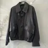 Chaqueta de Piel Genuina Hn6126 Casual Americana Cordero Curtido Semi-Vegetal Chaqueta Holgada Abrigo Retro Suave Grueso para Mujer