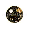 Conjunto de Louças para Festa de Ano Novo 2027 Ouro Negro: Pratos de Papel, Copos de Papel, Toalha de Mesa, Faixas e Decorações para Celebrações de Véspera de Ano Novo