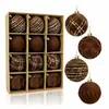 Bolas Veludo Vermelho de Natal 6cm Transfronteiriças, Bolas Decorativas, Enfeites de Árvore de Natal, Bolas Penduradas para Decoração de Cena de Feriado, Conjunto de Caixa de Presente