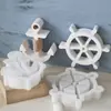 Joyas de Cristal de Amapola Colgante Grande Molde de Resina DIY Timón de Barco Ancla Adorno de Yeso Molde de Silicona Venta al por Mayor