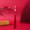 BoTing Nudo Chino Colgante de Perla con Borla Adorno para Coche DIY Colgante para Bolso Broche Decoración Estilo Antiguo Hanfu