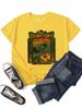 Camiseta Gráfica Vintage de Calabaza para Mujer de Halloween Town Storybook