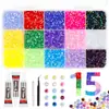 Caja de 24 compartimentos moderna y popular de diamantes de resina jelly de color AB con base plana, empaquetada para arte de uñas DIY, accesorios pequeños, venta al por mayor