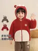 Chamarra con Gorro de Polar Kaka Panda para Niños Ropa de Invierno para Niñas Ropa Caliente de Invierno para Bebés Sudaderas de Otoño/Invierno para Niños