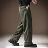 Calça casual de alta qualidade italiana estilo japonês para homens, coleção primavera/outono 2026, cor sólida, simples, folgada, calça larga de corte reto