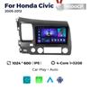 Aplicable a Honda Civic/Civic 05-12 Car Android Navigator de 9 pulgadas integrado con una posición de botón más