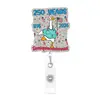 Bestseller transfronterizo: Porta-credencial retráctil de ganso acrílico brillante, accesorio divertido para el Día de la Independencia en EE. UU.