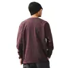 Camiseta de manga larga para hombre con textura de bambú, nueva colección primavera 2026, morado dopamina, corte holgado, estilo simple, al por mayor