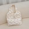 4613 Bolso de lona con relieve de dibujos animados de verano para mujer, bolso de mano de gran capacidad, bolso de compras, bolso de estudiante