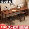 Escritorio Doble Pata de Madera Maciza Mesa Larga Escritorio de Oficina Hogar Dormitorio Pared de Ventana Mesa Estrecha Banco de Trabajo Mesa para Computadora