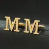 Fábrica de Gemelos Calados de Hierro Venta al por Mayor Gemelos Dorados con Letra para Hombre Accesorios de Ropa para Camisa Traje Botones Gemelo