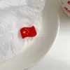 Presilha de Cabelo Bandeira Chinesa em Formato de Coração para o Dia Nacional Presilha Lateral Vermelha Infantil Presilha para Franja de Performance em Festival Estudantil Adorno de Cabelo Patriótico para Meninas