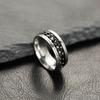 Anillo de moda para hombre de acero inoxidable simple, anillo para hombre giratorio de acero de titanio, abridor de botellas de cerveza, anillo de cadena, personalidad, pulsera negra para hombre
