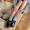 Potentes Mocasines Retro con Lazo para Mujer 2025 Nuevos Tacón Grueso Punta Redonda Estilo Británico Zapatos Pequeños de Cuero Mocasines