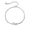 Pulsera Galaxia Salpicadura de Luna para Mujer Pulsera de Piedra Lunar de Lujo Ligero Gama Alta Pulsera Creativa de Diamante y Circonita de Moda y Versátil