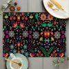 Manteles Cruzados Temu Día de Muertos Mexicano Diseños Florales Festivos Adecuados para Fiestas Cocina Calavera Diseños Florales