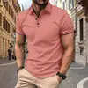 Moda Masculina Casual Transfronteriza Temu Estampado 3D Manga Corta Botones Polo Verano Nueva Fuente Fábrica Mayorista