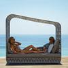Conjunto Creativo de Sofás para Exteriores para Alojamiento, Popular en Redes Sociales, Cama Lounge para Piscina de Hotel Resort Nido de Pájaro de Ratán en la Costa de Bali
