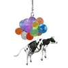 Gato y Perro de Globo Coloridos Decoración Animal Colgante para Espejo Retrovisor de Coche Colgante Plano Llavero de Mochila Accesorios Colgante