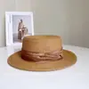Sombrero Plano de Rafia Hecho a Mano con Decoración de Pedrería de Lujo Ligero para Mujer Verano Elegante Protección Solar Sombrero de Paja Sombrero de Sol para Vacaciones