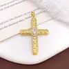 Colgante Transfronterizo Estilo Europeo y Americano Ins Moda Accesorios de Joyería DIY Zirconia Colorida Microincrustada Accesorios de Cruz Geométrica para Mujeres