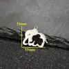 5 Peças/Pacote Transfronteiriço Novo Simples Pingente Elefante Mãe Bebê Aço Inoxidável Animal Pequeno Fofo Acessórios DIY