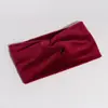 Diadema Transfronteriza Nueva Perla Color Sólido Simple Versátil Banda Elástica Cruzada Terciopelo Tela Deportiva Absorbente de Sudor Accesorios para la Cabeza